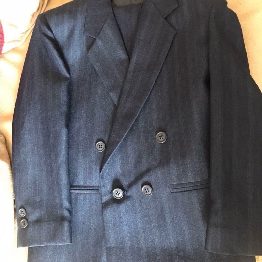 Classic Navy Double-Breasted Boys Blazer
